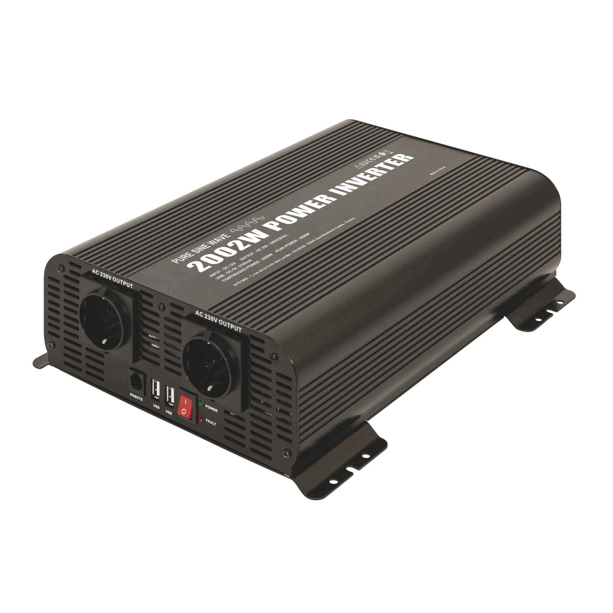 GYS Inverter 12V 2002W med fjärr