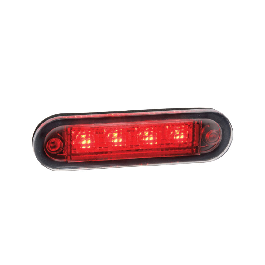 Markeringsljus 4 LED Röd E-märkt
