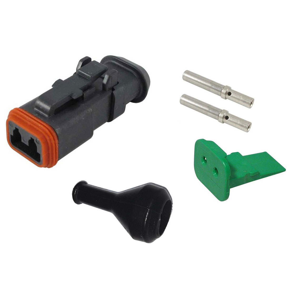 Deutschkontakt hona, 2-pol, lång hals, kompl. 0.5-1.5mm²