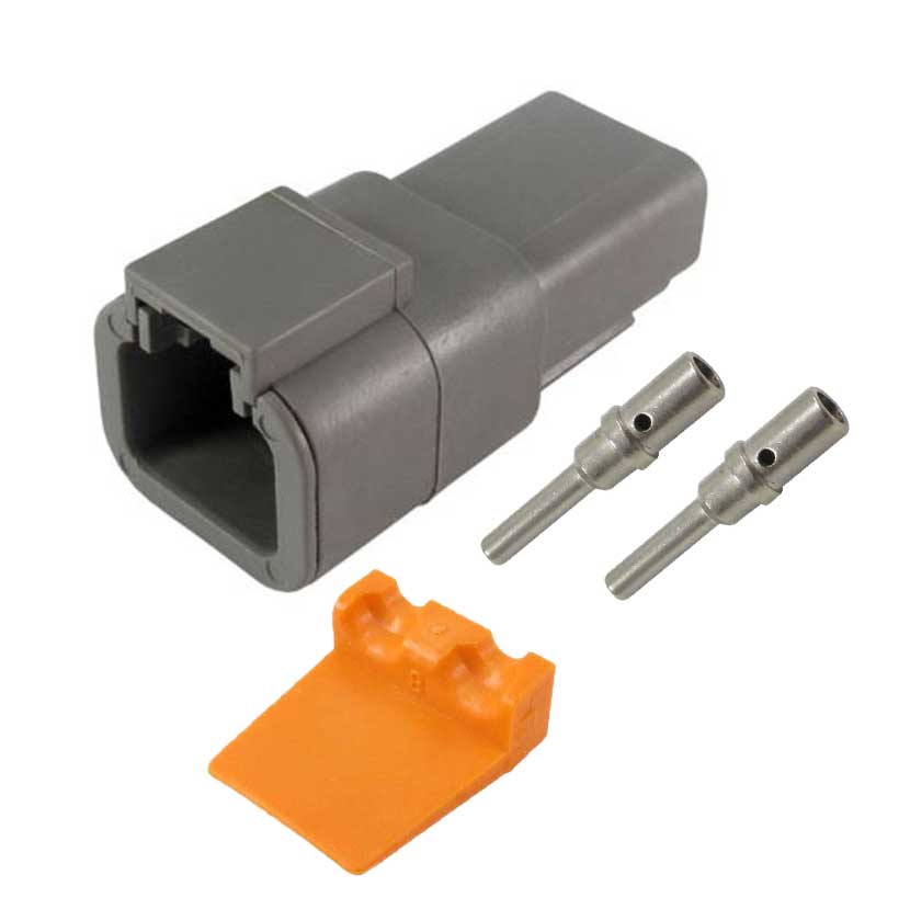Deutsch DTP04 2-pol Grå 0.8-3.3mm² (Hane)