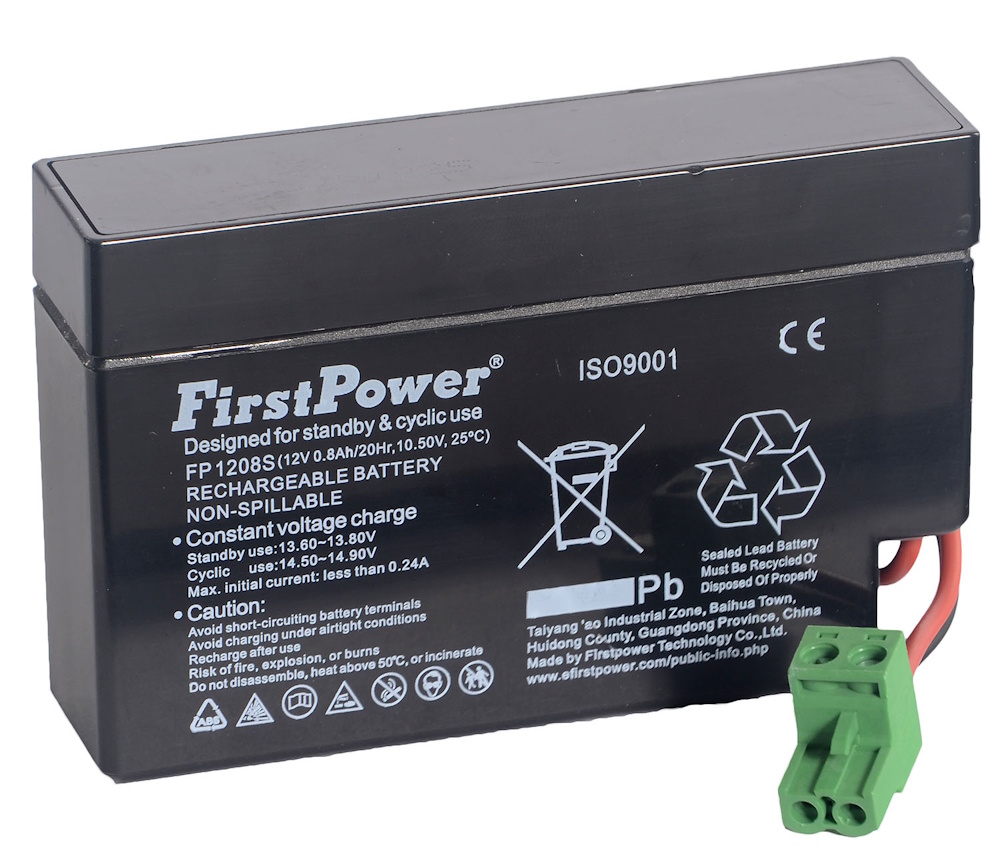 Firstpower Vrla 12V 0,8Ah Grön kont