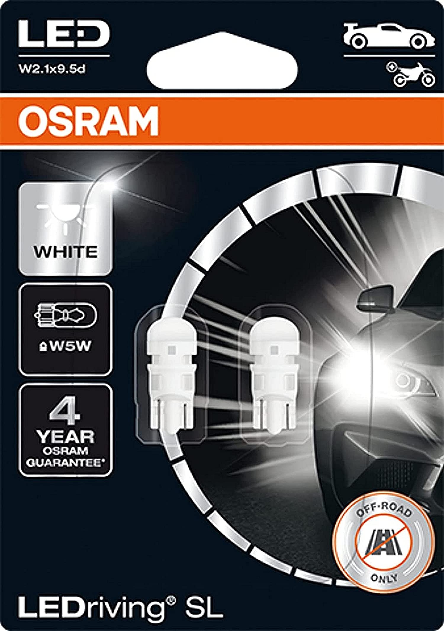 Osram LEDriving SL White 6000K W5W T10 12V 2-pack